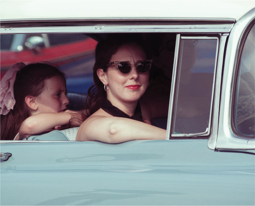 NY photography, americana photography, vintage photography, woman, child, old car, sunglasses, turquoise and white